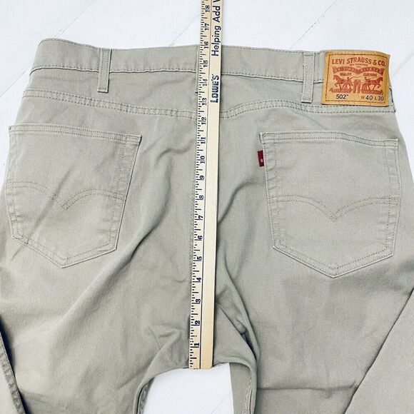 Levi's 502 All Seasons Men's Khaki Tan Regular Tapered Fit Chino Tag 40x30 - Picture 5 of 14